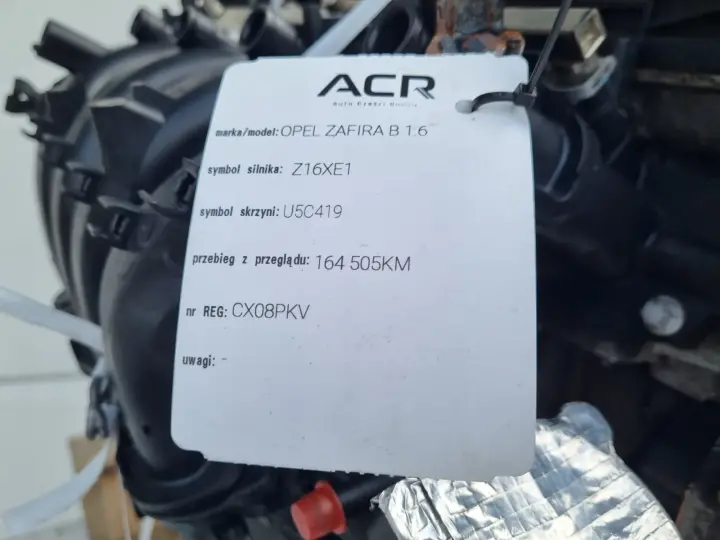 SILNIK KOMPLET Opel Zafira B 1.6 16V udokumentowane 164tyś Z16XE1