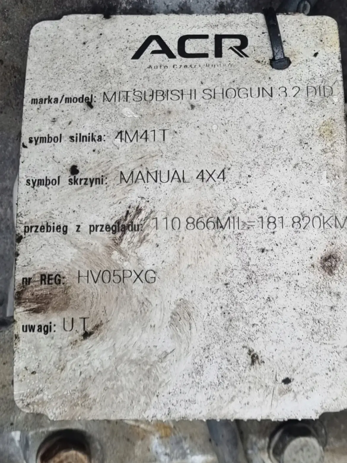 Mitsubishi Pajero III 3.2 DID MANUALNA SKRZYNIA BIEGÓW manual 4x4