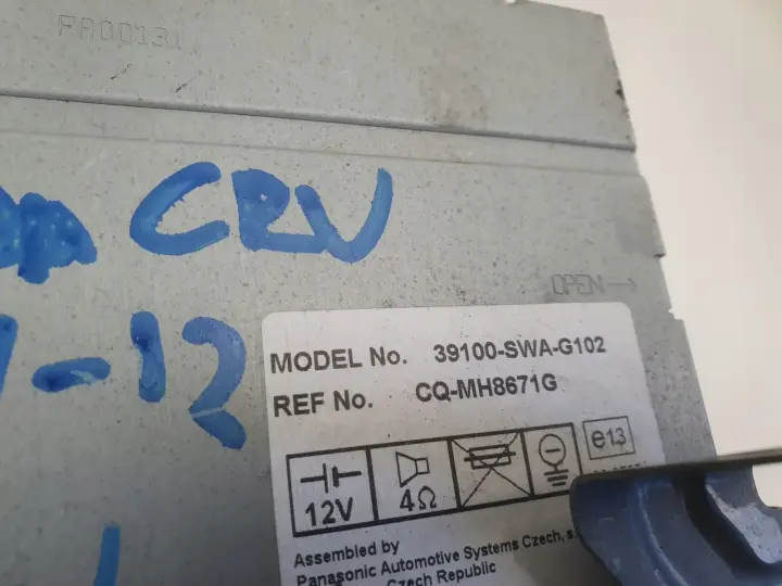 Honda CRV CR-V III RADIO CD Radioodtwarzacz 39100-SWA-G102