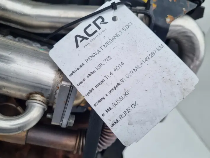 SILNIK KOMPLET Renault Megane II 1.5 DCI dokumenty 149tyś SIEMENS K9K732