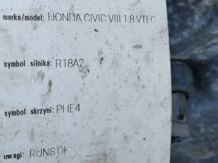 Honda Civic VIII 1.8 V-TEC SKRZYNIA BIEGÓW manualna PHE4 manual