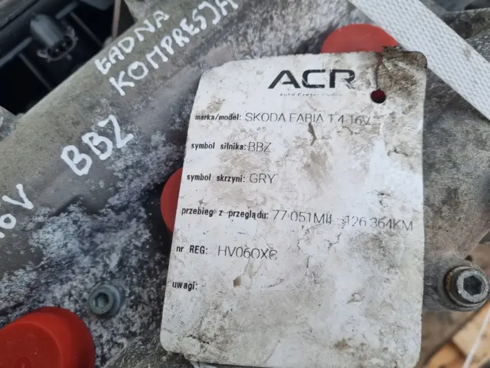 SILNIK VW Polo IV 1.4 16V udokumentowany przebieg 126tyś BBZ