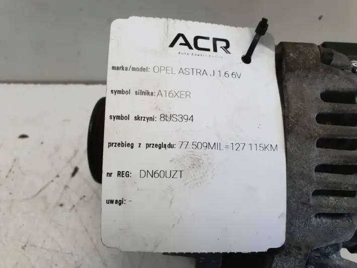 Opel Astra IV J 1.6 16V ALTERNATOR 13502595 BG 100A
