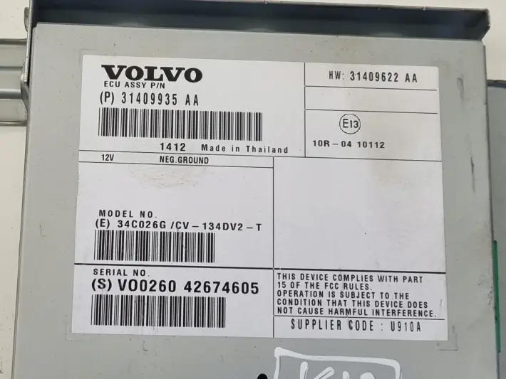 Volvo V60 I S60 II V40 II WZMACNIACZ RADIA 31409935 31409935AA