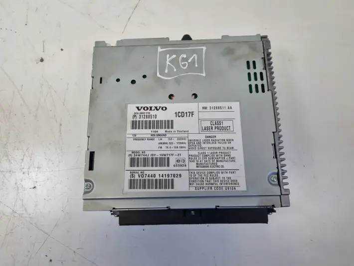 Volvo S40 II V50 RADIO CD radioodtwarzacz CZYTNIK PŁYT 31288510