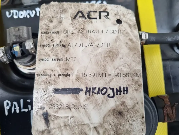 SILNIK KOMPLET Opel Astra IV J 1.7 CDTI 125KM udokumentowane 190tyś A17DTR