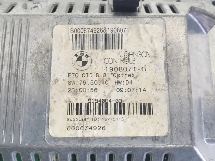 BMW X6 E71 WYŚWIETLACZ NAWIGACJI Ekran 1908071