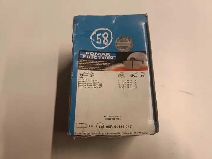 Ford Escort MK6 Orion PRZEDNIE KLOCKI HAMULCOWE przód 432481