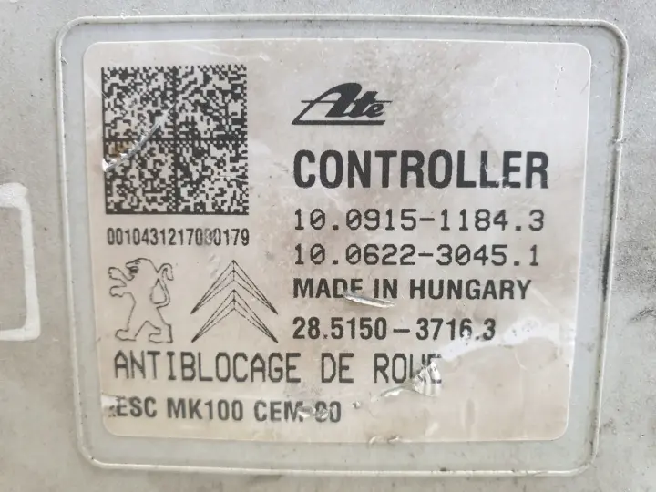 Citroen C3 picasso POMPA ABS hamulcowa 9802461580