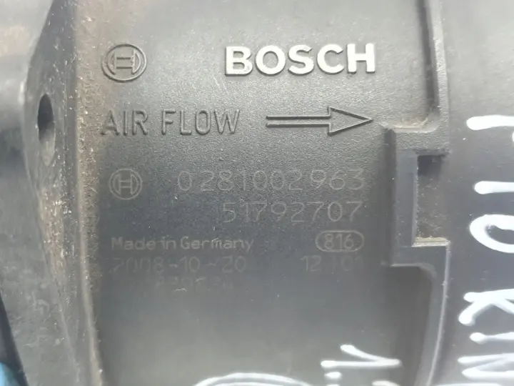 Fiat Fiorino III 1.3 M-JET JTD PRZEPŁYWOMIERZ POWIETRZA 0281002963 51792707