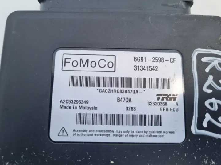 Volvo S80 II V70 III XC70 II MODUŁ HAMULCA RĘCZNEGO Sterownik 6G91-2598-CF