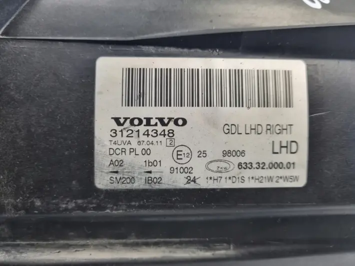 Volvo S80 II V70 III 06-16r PRZEDNIA LAMPA PRAWA PRAWY PRZÓD xenon 31214348