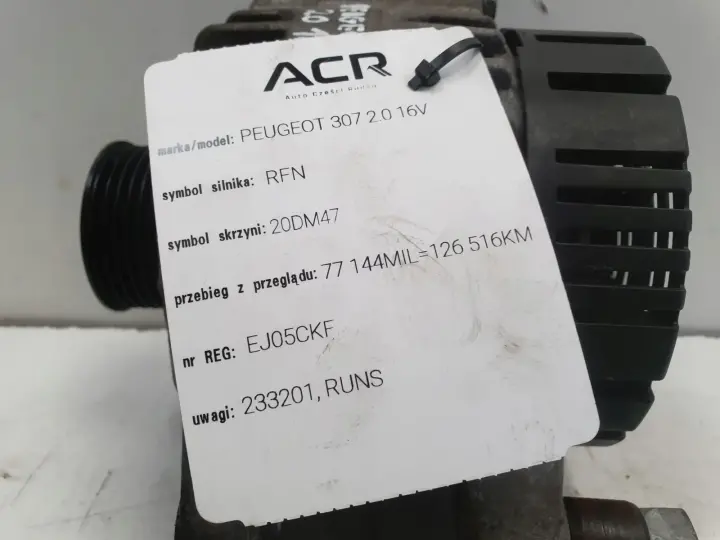 Peugeot 307 2.0 16V ALTERNATOR VALEO