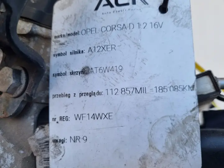 SILNIK KOMPLET Opel Corsa D 1.2 16V 86KM serwisowany 185tyś A12XER