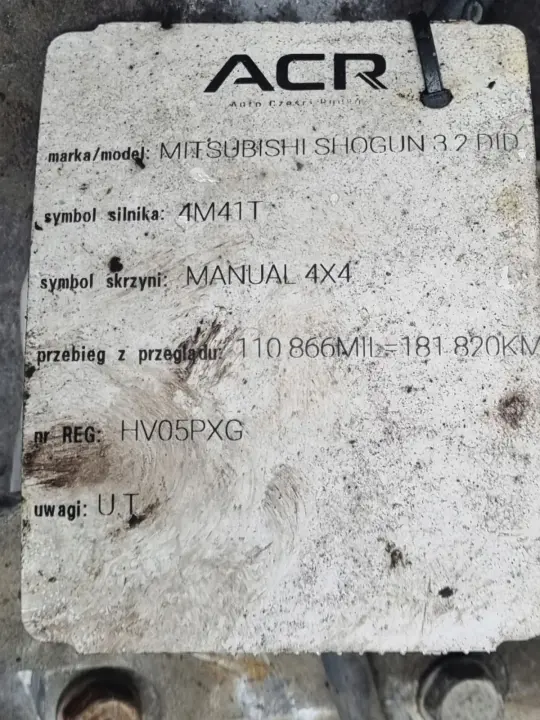 Mitsubishi Pajero III 3.2 DID MANUALNA SKRZYNIA BIEGÓW manual 4x4