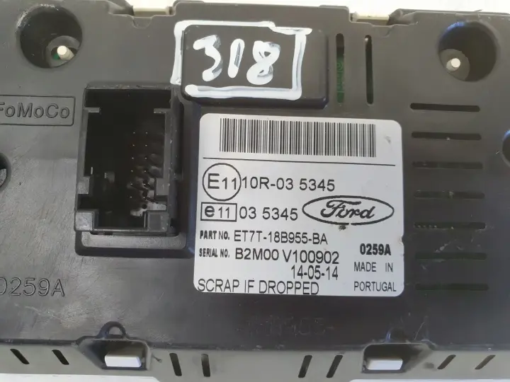 Ford Fiesta MK7 WYŚWIETLACZ RADIA Ekran monitor ET7T-18B955-BA