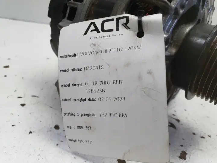 Volvo V40 II 2.0 D D2 ALTERNATOR 150A 31419101