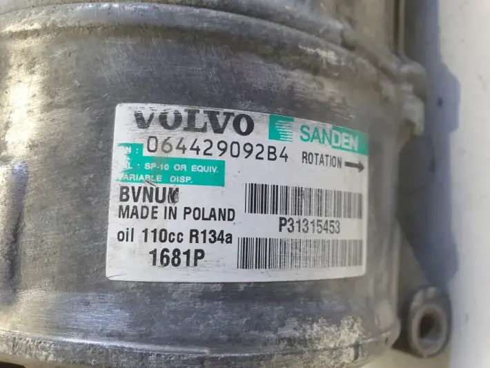 Volvo S60 II V60 I V70 III 2.0 D3 SPRĘŻARKA KLIMATYZACJI P31315453