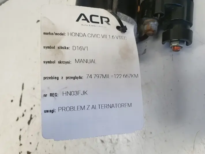 Honda Civic VII 1.6 VTEC ROZRUSZNIK 228000-9590 AUTOMAT
