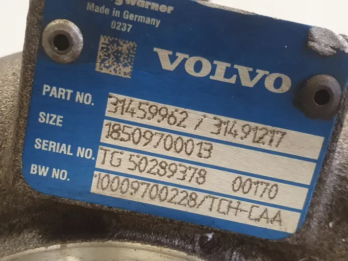 Volvo XC60 S60 V60 II 2.0 D3 TURBOSPRĘŻARKA turbo 31459962 31491217