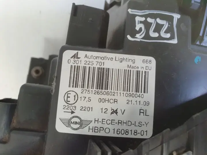 Mini R56 Cooper 06-13r PRZEDNIA LAMPA LEWA LEWY PRZÓD anglik 0301225701