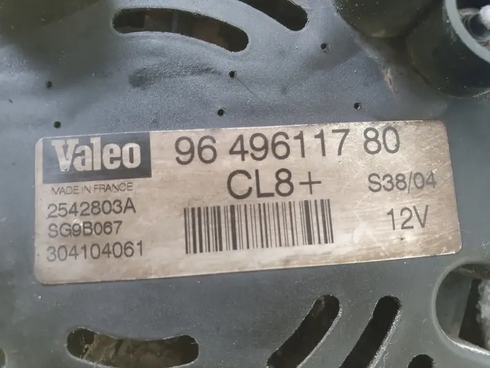 Peugeot 206 1.6 16V ALTERNATOR 9649611780 valeo