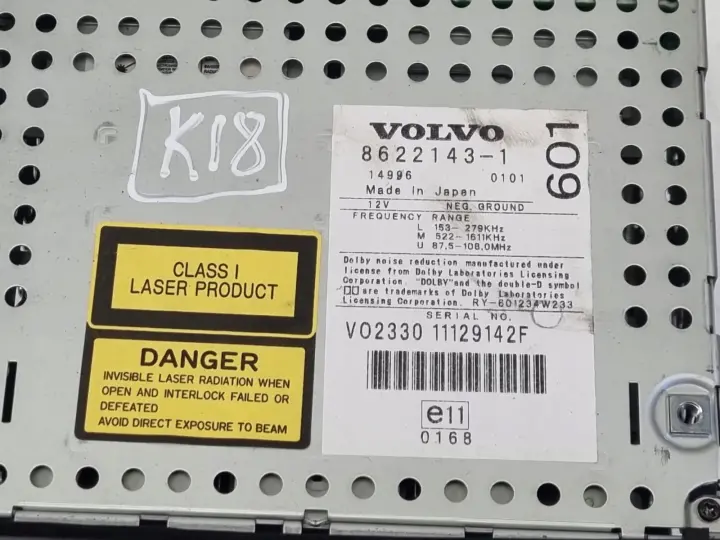 Volvo S80 I RADIOODTWARZACZ Radio CD 8622143 8622143-1