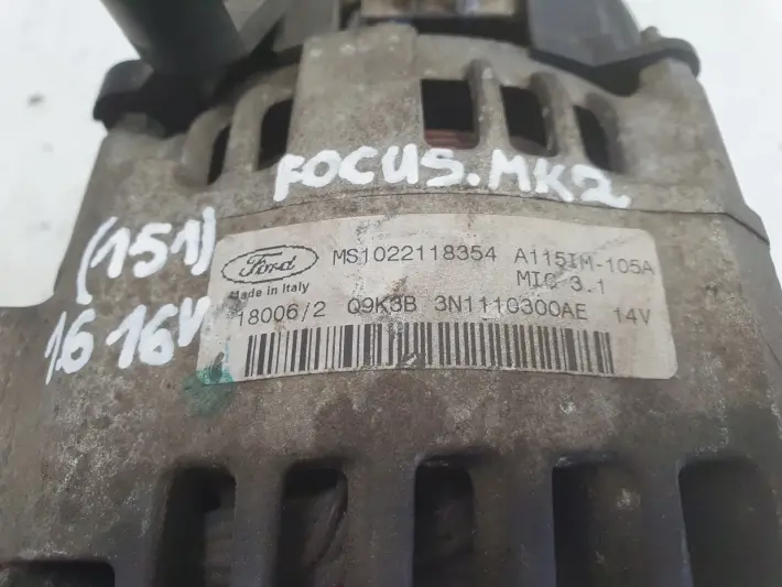Ford Focus MK2 II 1.6 16V ALTERNATOR MS1022118354 105A