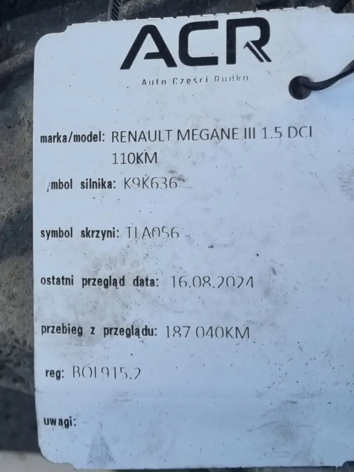 Renault Scenic III 1.5 DCI SKRZYNIA BIEGÓW TL4A056 manual MANUALNA