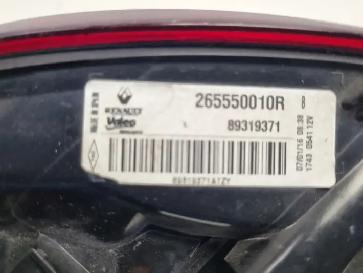 Renault Megane III kombi TYLNIA TYLNA LAMPA LEWA lewy tył 265550010R