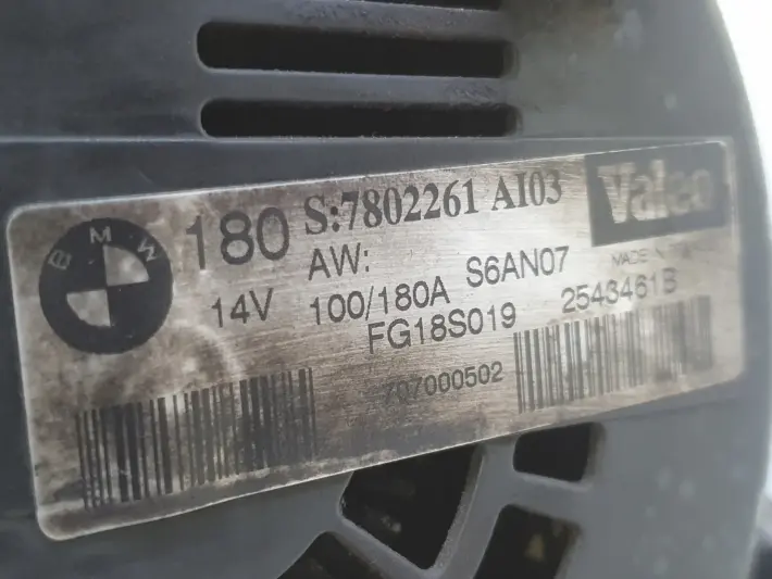 BMW E87 E90 2.0 D ALTERNATOR valeo 7802261 AL03 180A