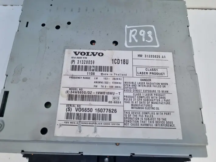 Volvo S40 II V50 RADIO CD radioodtwarzacz CZYTNIK PŁYT 31328059