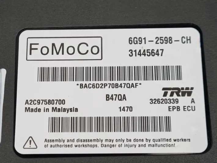 Volvo XC60 I MODUŁ HAMULCA RĘCZNEGO Sterownik 31445647