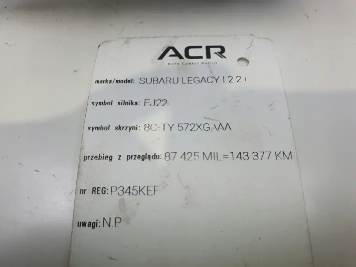 Subaru Legacy II 2.2 B ALTERNATOR 23700AA220 A2T37391