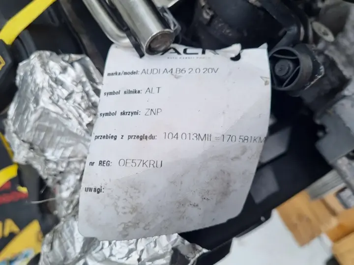 SILNIK KOMPLET Audi A6 C5 2.0 20V 130KM udokumentowane 170tyś ALT