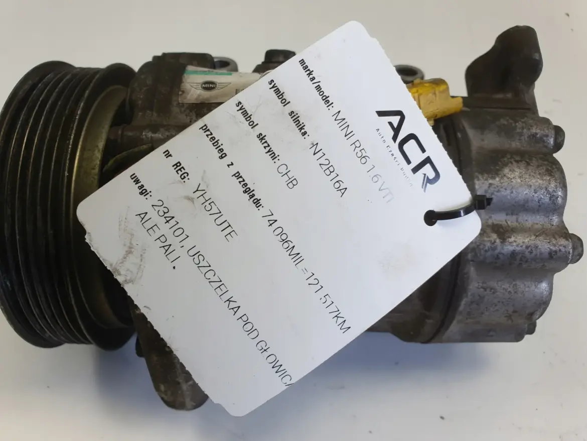 Mini Cooper R56 1.6 16V VTi SPRĘŻARKA KLIMATYZACJI kompresor 6942501 121tyś