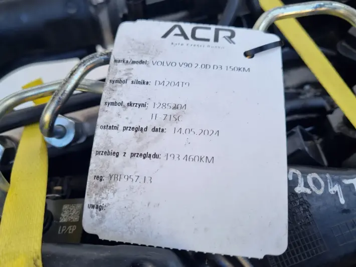 SILNIK KOMPL Volvo S60 II V60 2.0 D D3 150KM udokumentowane 193tyś D4204T9