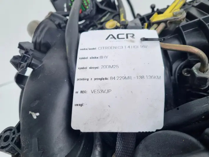 SILNIK KOMPLET Citroen C3 1.4 HDI 90KM 02-09r DELPHI serwisowany 138tyś 8HY