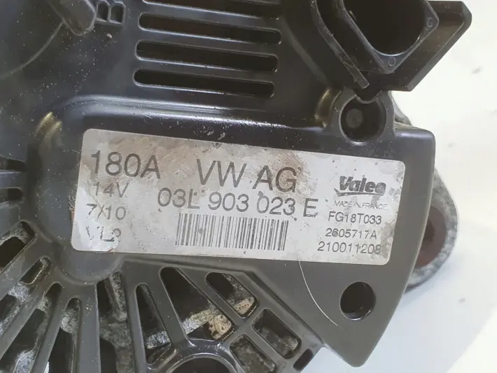 VW Passat B6 1.9 TDI ALTERNATOR Valeo 03L903023E 180A