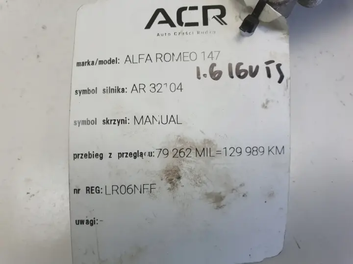 Alfa Romeo 147 1.6 16V TS STEROWNIK SILNIKA komputer 0261207728
