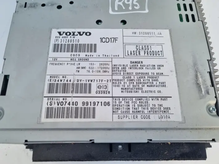 Volvo S40 II V50 RADIO CD radioodtwarzacz CZYTNIK PŁYT 31288510
