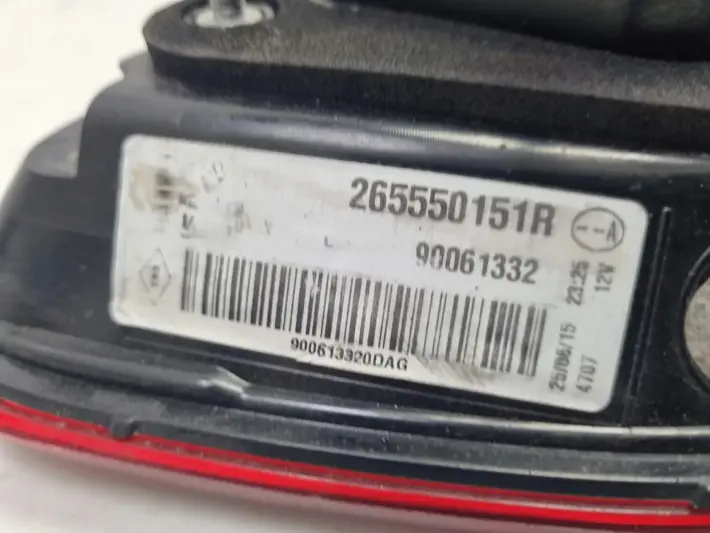 Renault Kadjar TYLNIA TYLNA LAMPA LEWA lewy tył kierowcy w klapę 265550151R