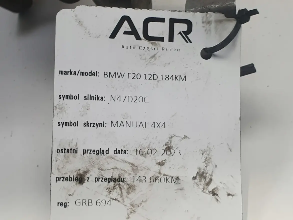 BMW F10 F11 F30 F20 2.0 D TURBOSPRĘŻARKA TF035HL6BS