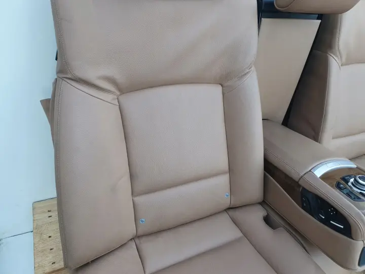 BMW F01 FOTEL FOTELE KOMPLET FOTELI DVD RUDE SKÓRY